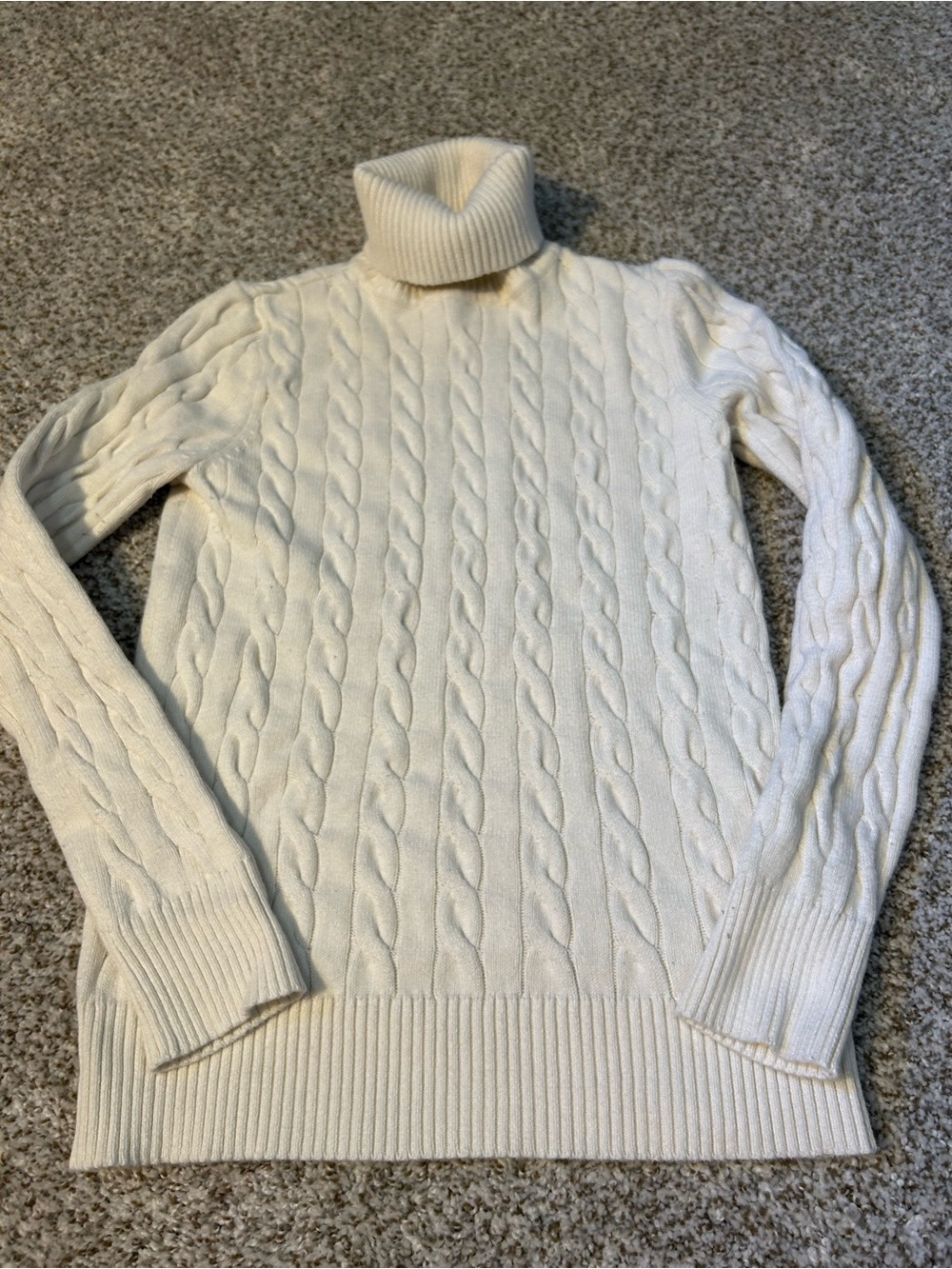 St. John's Bay Cream Cable Knit Turtleneck Sweater